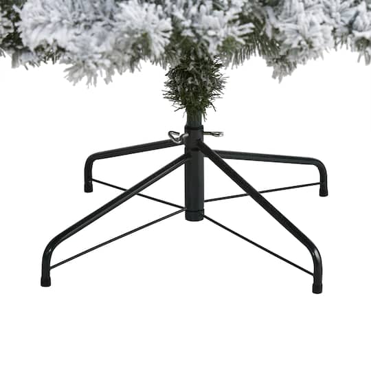 8ft. Pre-Lit Flocked West Virginia Fir Artificial Christmas Tree, Clear LED Lights